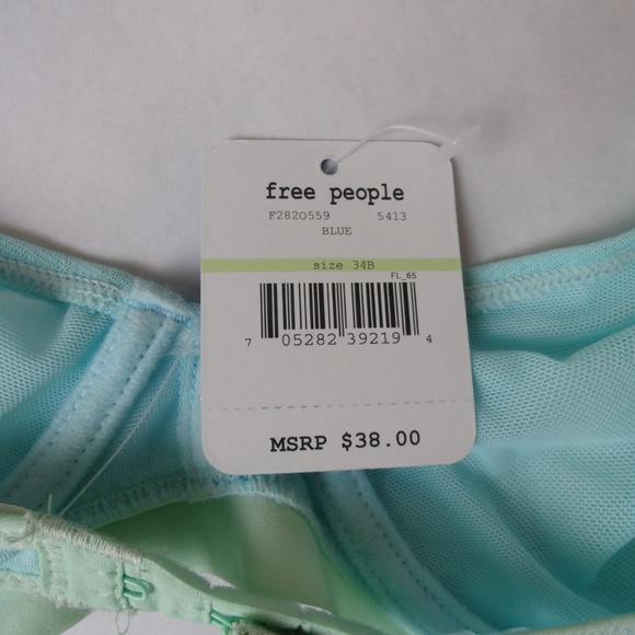 Free People Sheer Mesh Bra Blue Underwire - Picture 5 of 5
